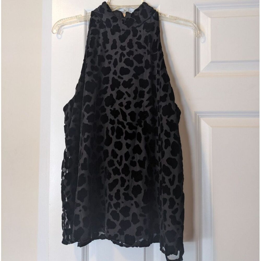 Black Velvet Burnout Sleeveless Top Animal Print Whimsigoth Witchy Festival